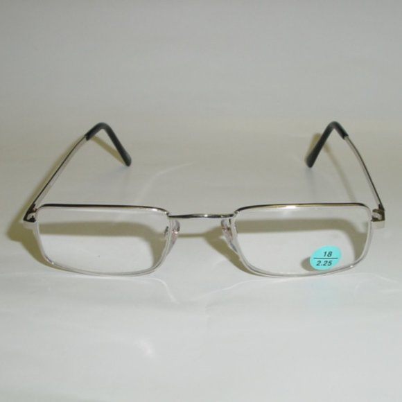 NWT Vintage 90's Small Rectangle Half Frame Reading Glasses +1.75 (S.Silver) - Picture 1 of 4